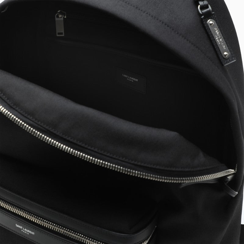 Saint Laurent Black Leather-Trim City Backpack Men