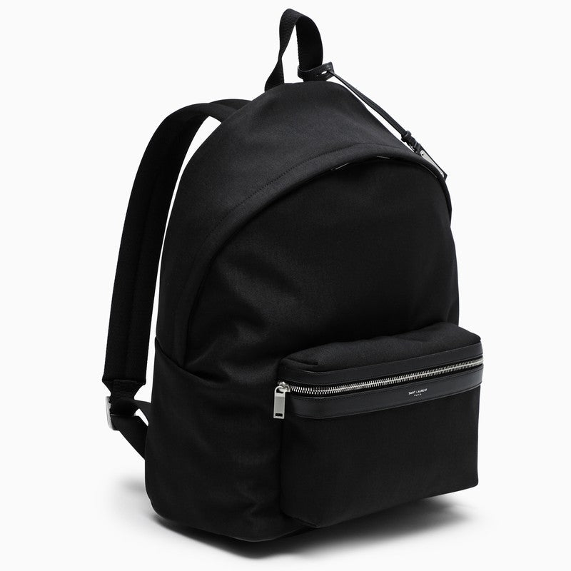 Saint Laurent Black Leather-Trim City Backpack Men