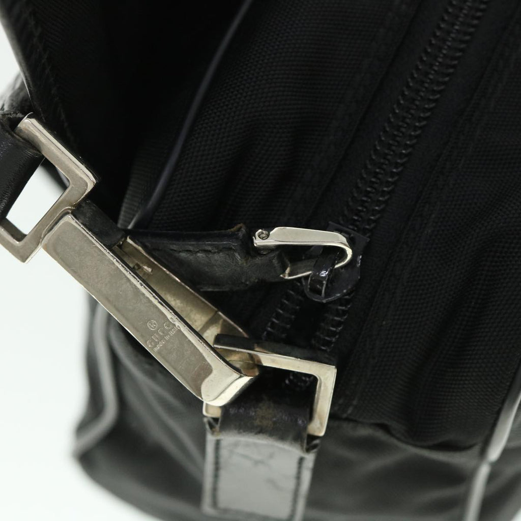 GUCCI Shoulder Bag Nylon Leather Black 53651