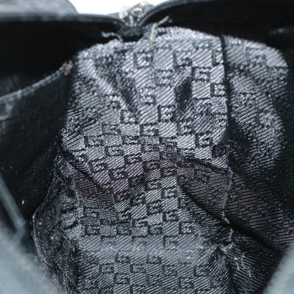 GUCCI Shoulder Bag Nylon Leather Black 53651
