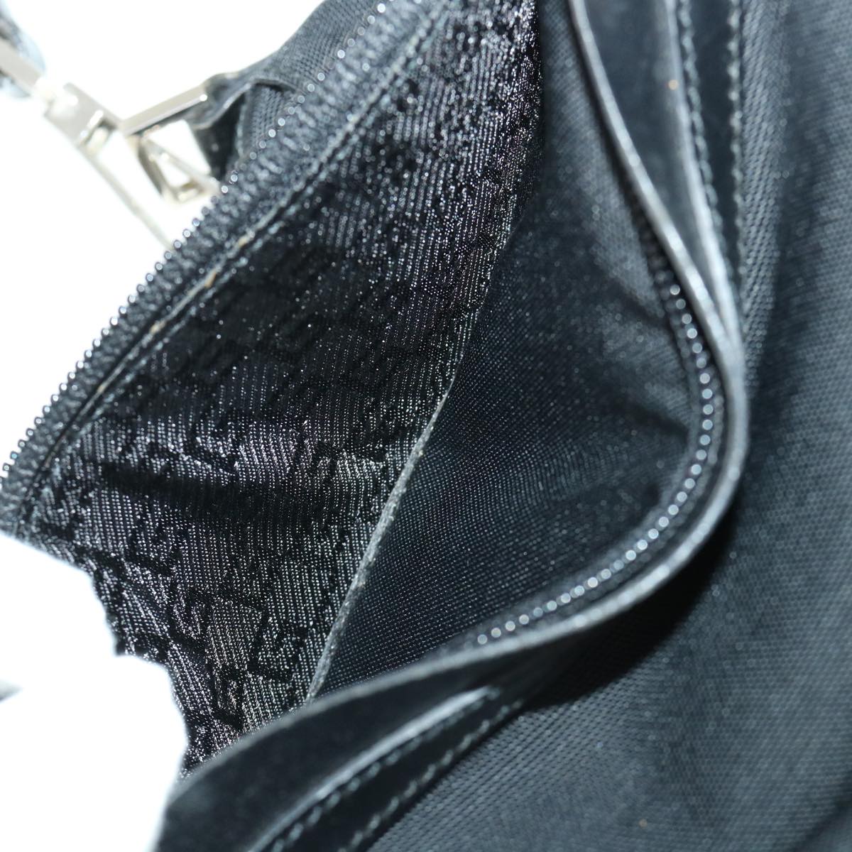 GUCCI Shoulder Bag Nylon Leather Black 53651
