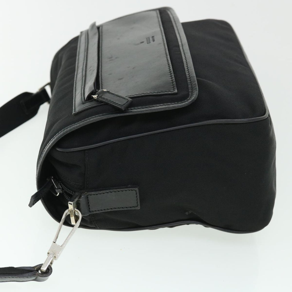 GUCCI Shoulder Bag Nylon Leather Black 53651