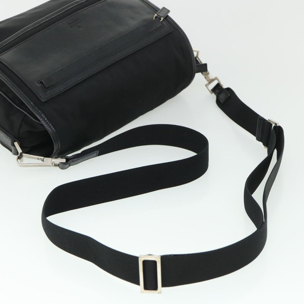 GUCCI Shoulder Bag Nylon Leather Black 53651