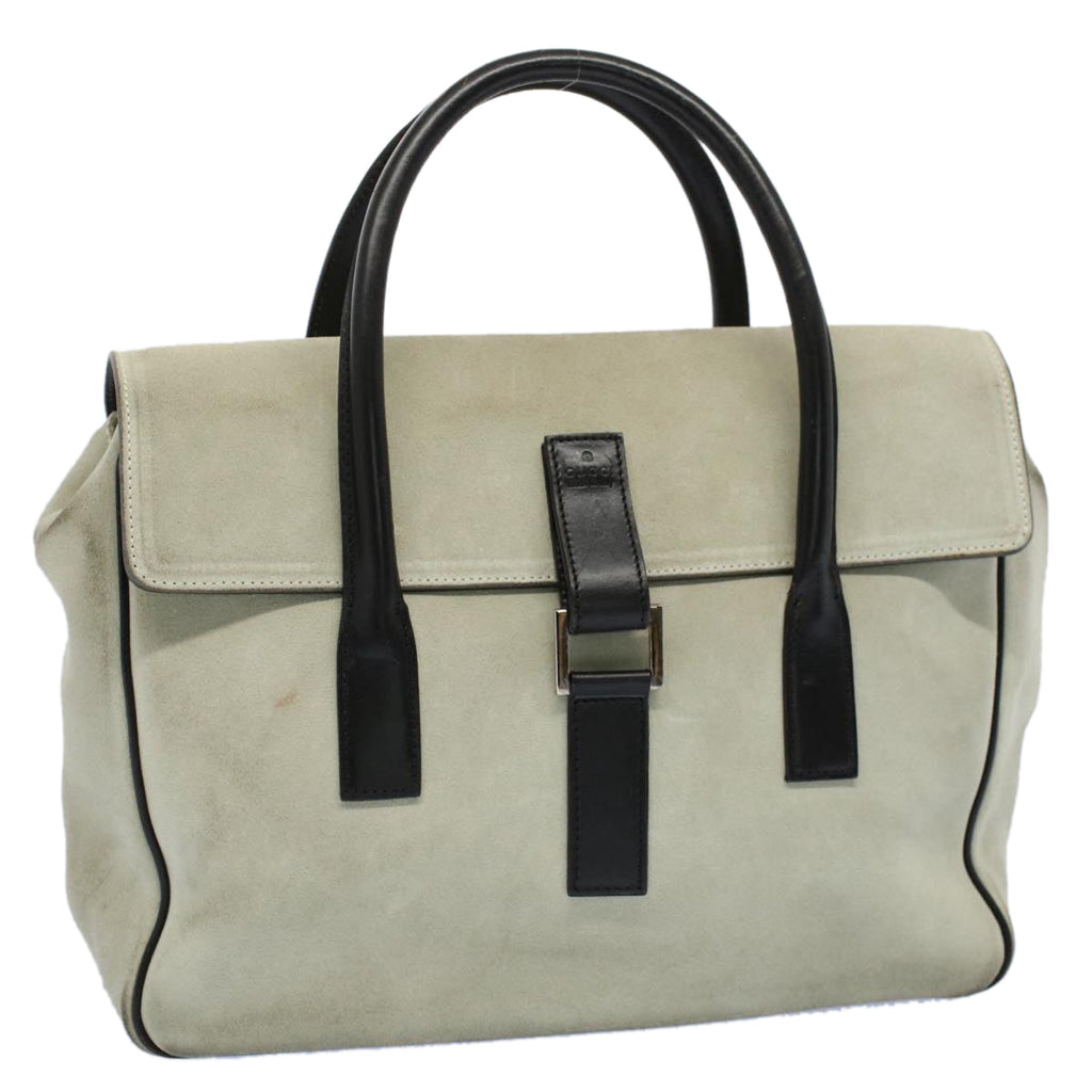 GUCCI Hand Bag Suede Leather Beige 000 0844 53662