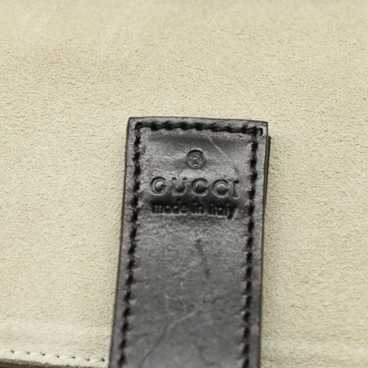 GUCCI Hand Bag Suede Leather Beige 000 0844 53662