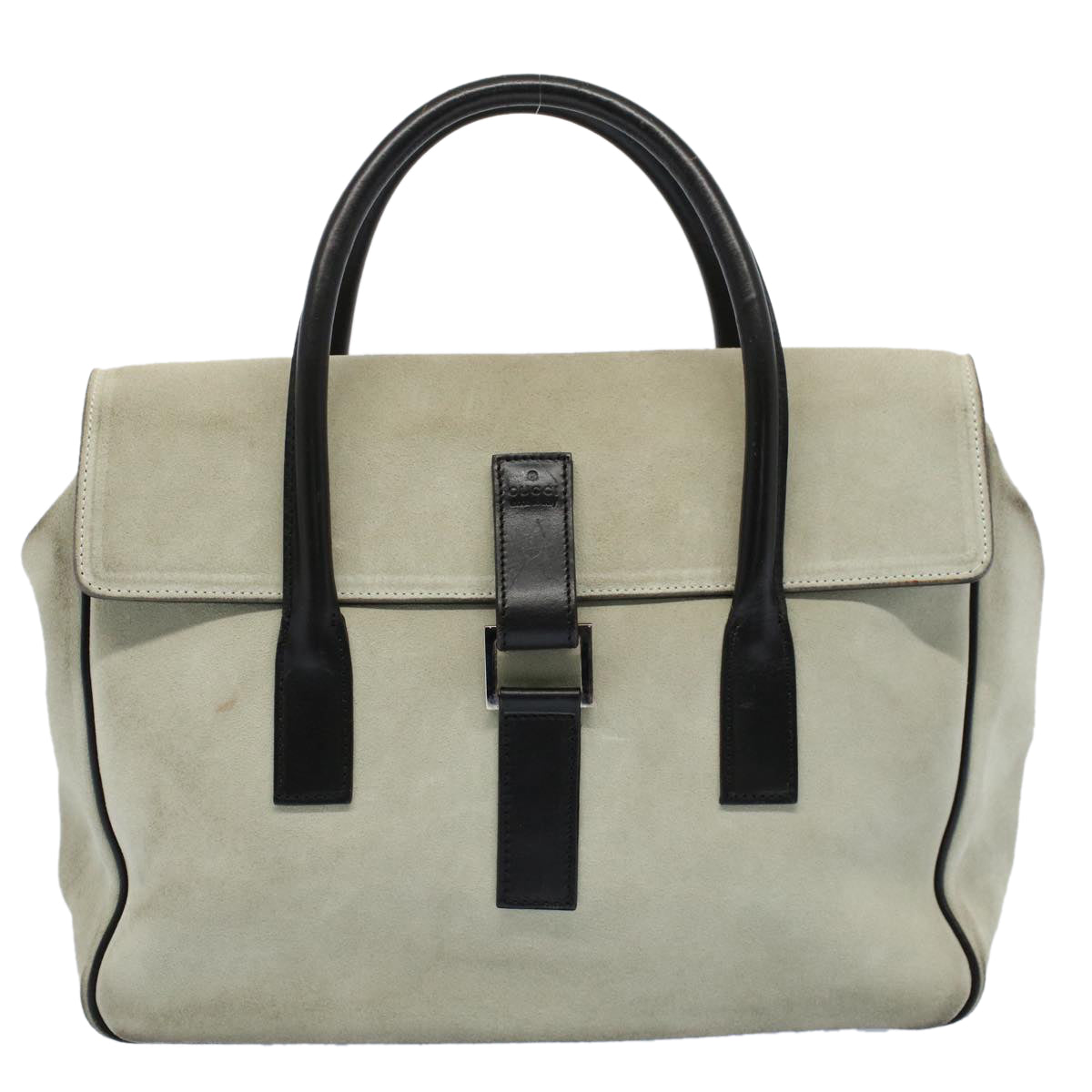 GUCCI Hand Bag Suede Leather Beige 000 0844 53662