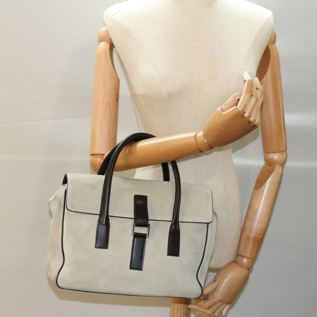 GUCCI Hand Bag Suede Leather Beige 000 0844 53662
