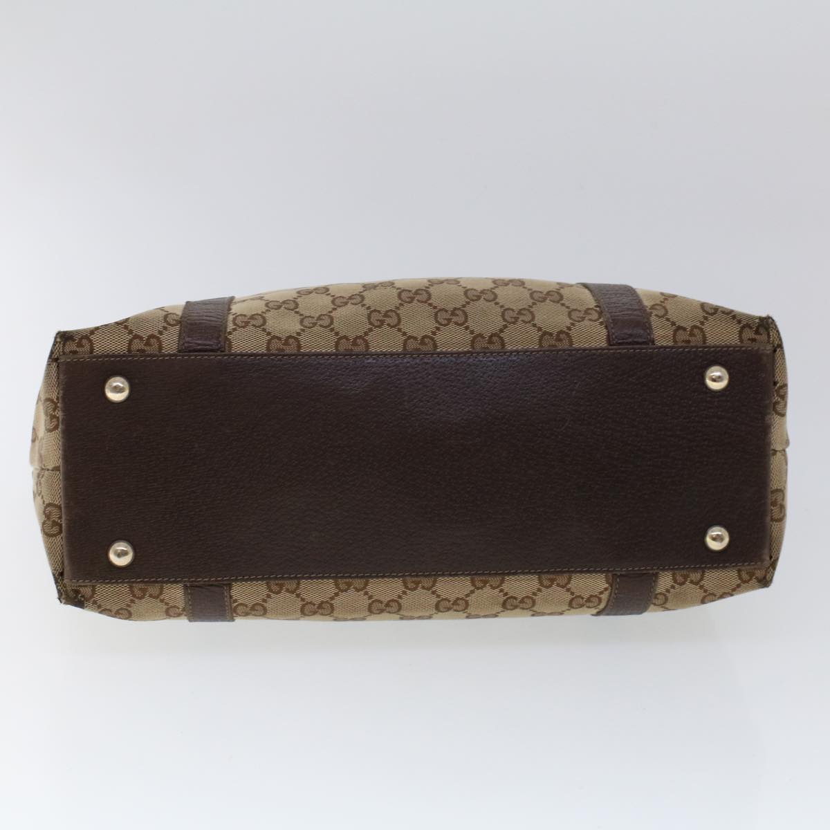 GUCCI GG Canvas Tote Bag Nylon Beige Brown 53682