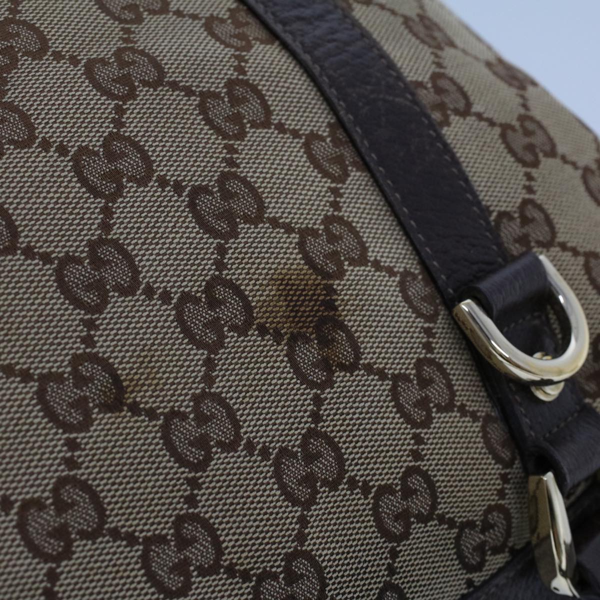 GUCCI GG Canvas Tote Bag Nylon Beige Brown 53682