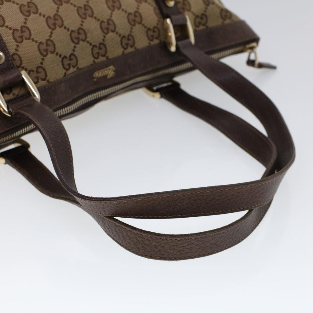 GUCCI GG Canvas Tote Bag Nylon Beige Brown 53682