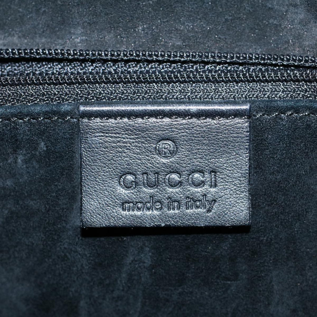 GUCCI Hand Bag Leather Black 53686