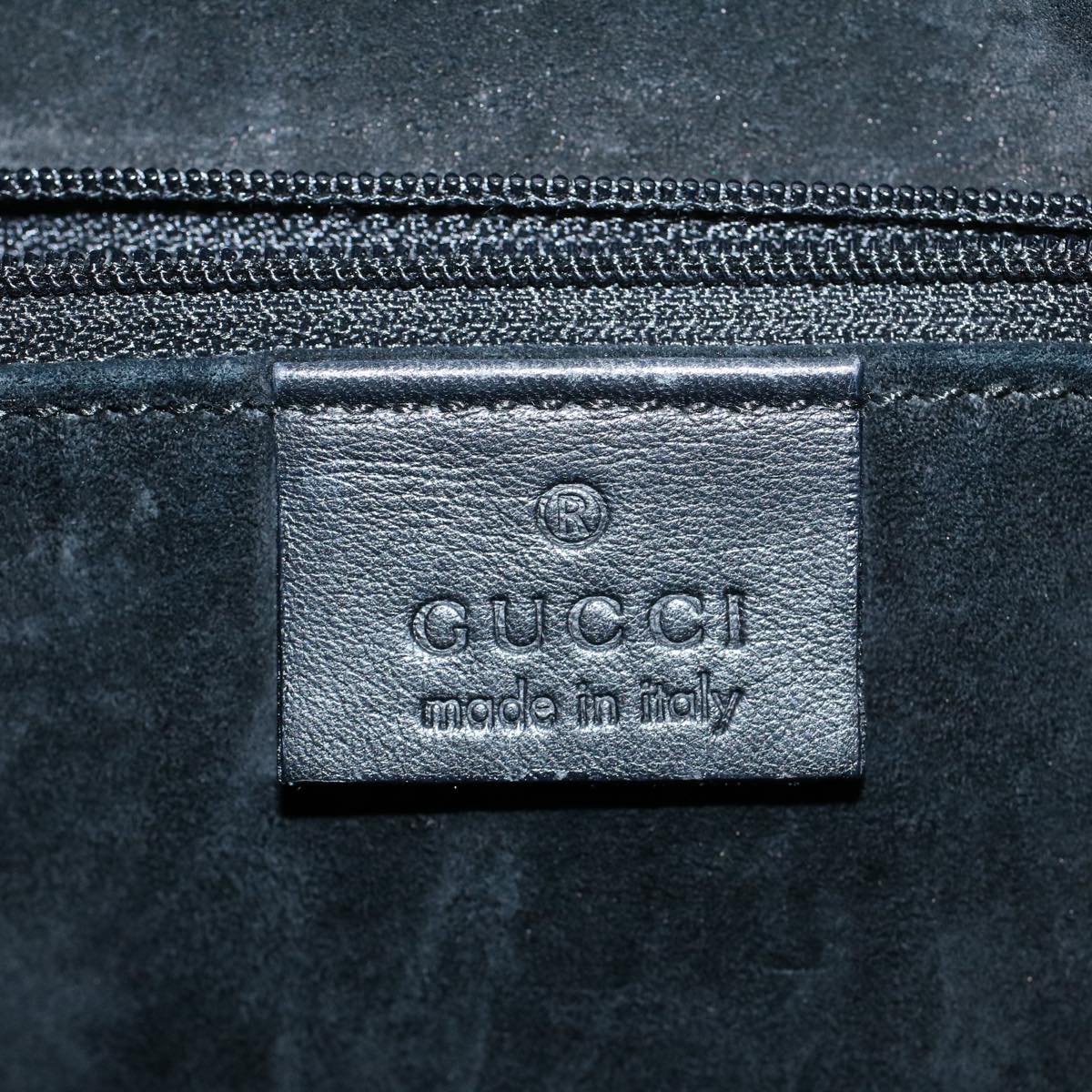GUCCI Hand Bag Leather Black 53686