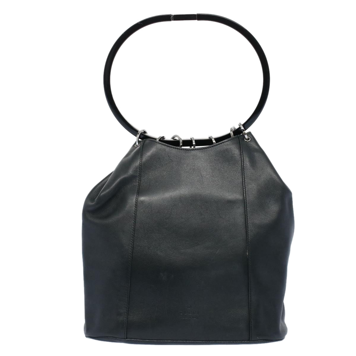 GUCCI Hand Bag Leather Black 53686