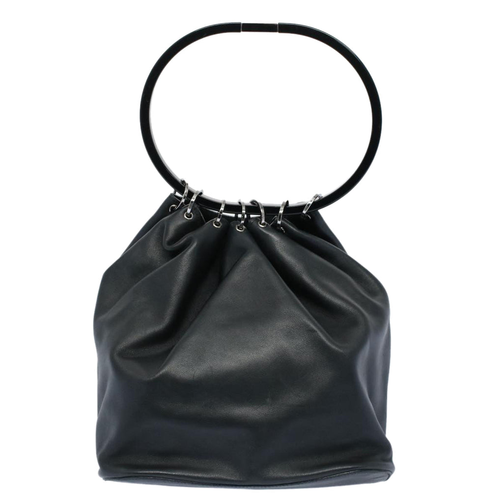 GUCCI Hand Bag Leather Black 53686