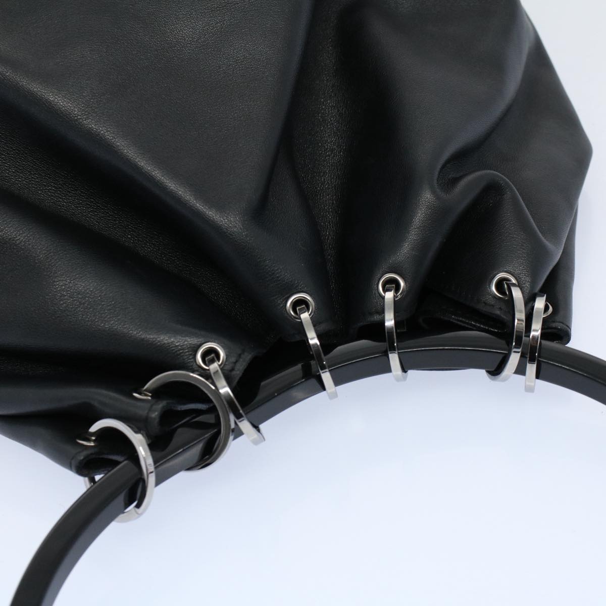GUCCI Hand Bag Leather Black 53686