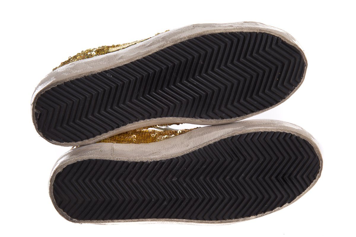 Golden Goose Yellow Sequin Super Star Low-Top Sneakers SZ 35