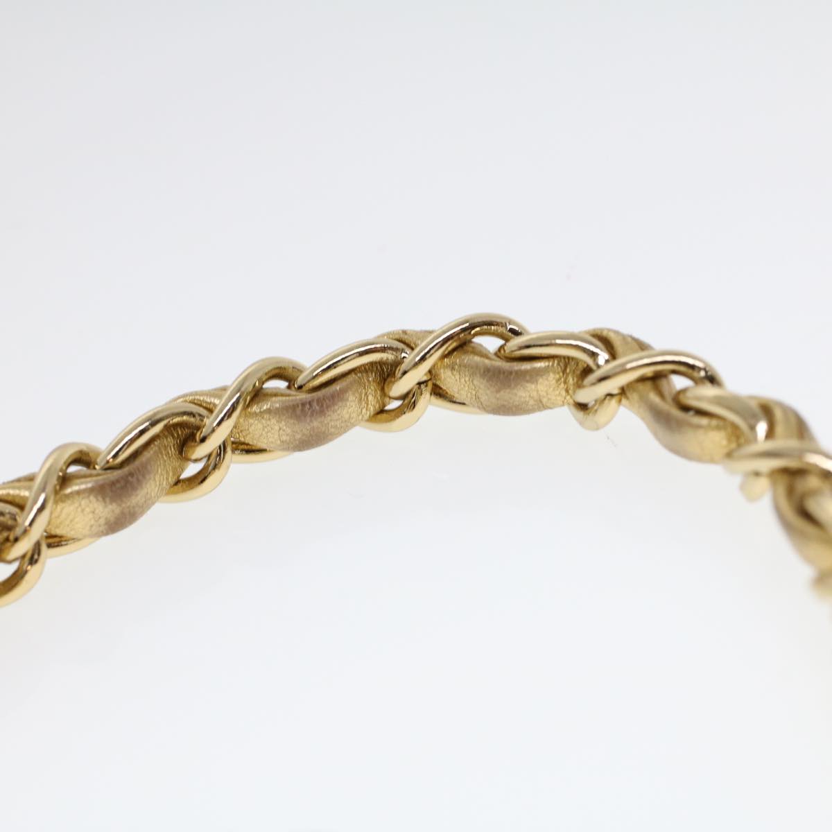 CHANEL Matelasse Turn Lock Chain Shoulder Bag Lamb Skin Gold CC 53752A