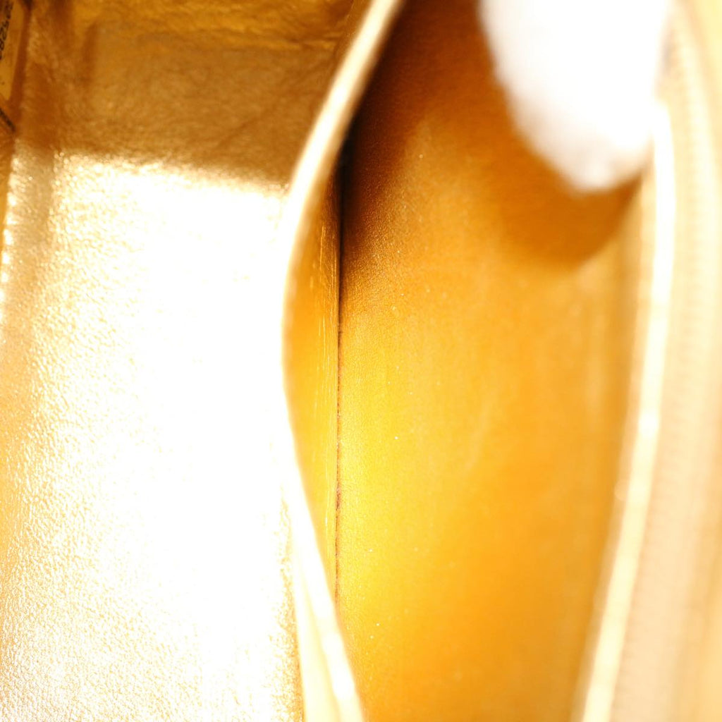 CHANEL Matelasse Turn Lock Chain Shoulder Bag Lamb Skin Gold CC 53752A