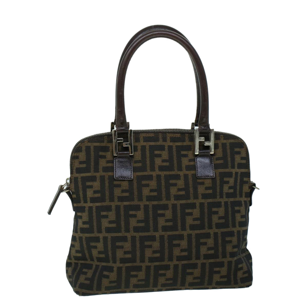 FENDI Zucca Canvas Hand Bag Brown 53776