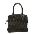 FENDI Zucca Canvas Hand Bag Brown 53776