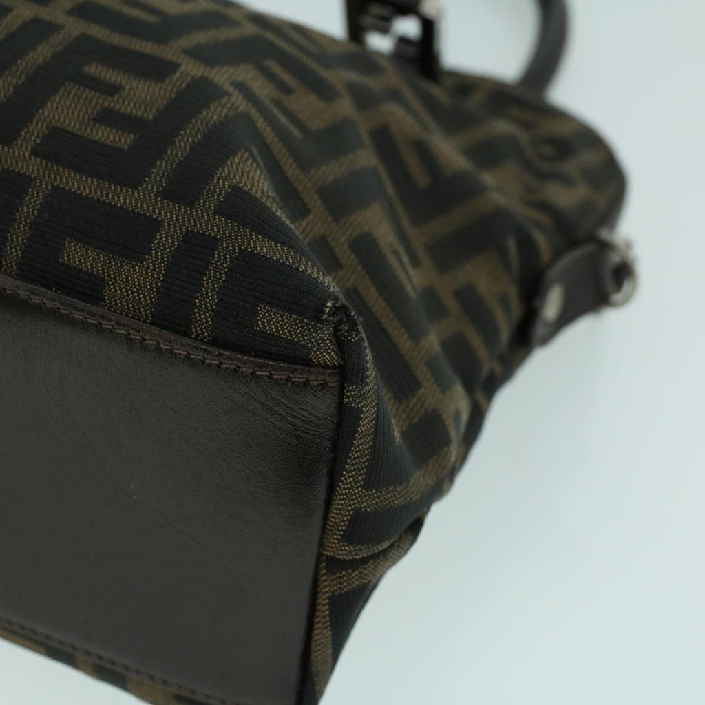 FENDI Zucca Canvas Hand Bag Brown 53776