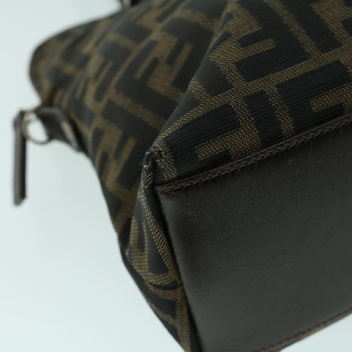 FENDI Zucca Canvas Hand Bag Brown 53776