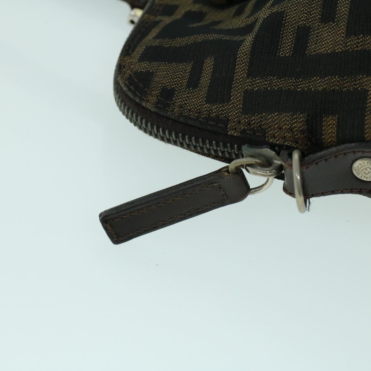 FENDI Zucca Canvas Hand Bag Brown 53776