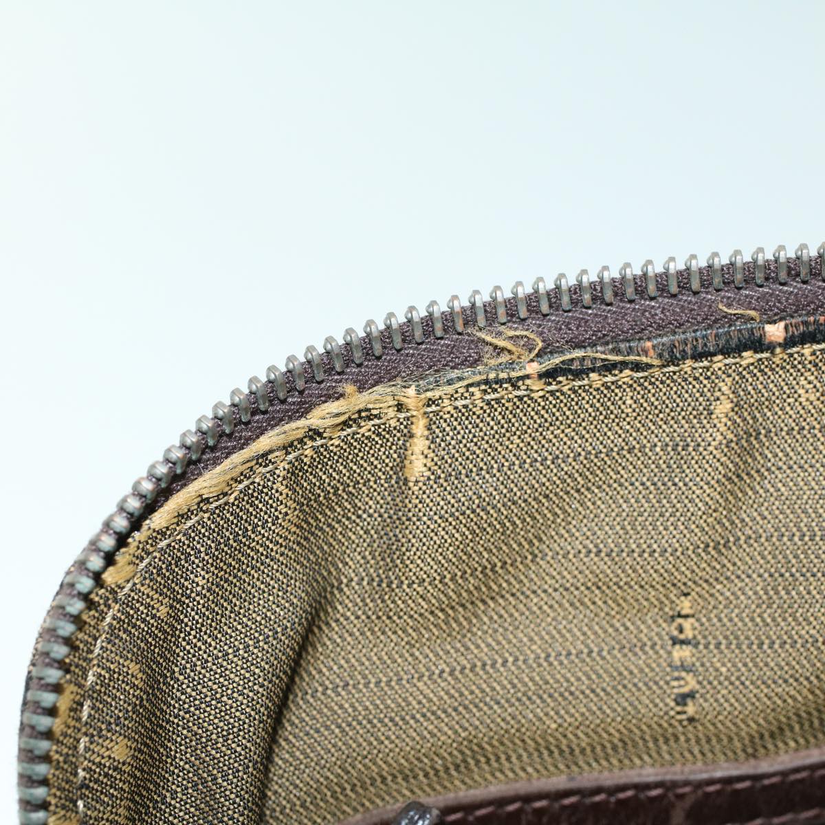 FENDI Zucca Canvas Hand Bag Brown 53776