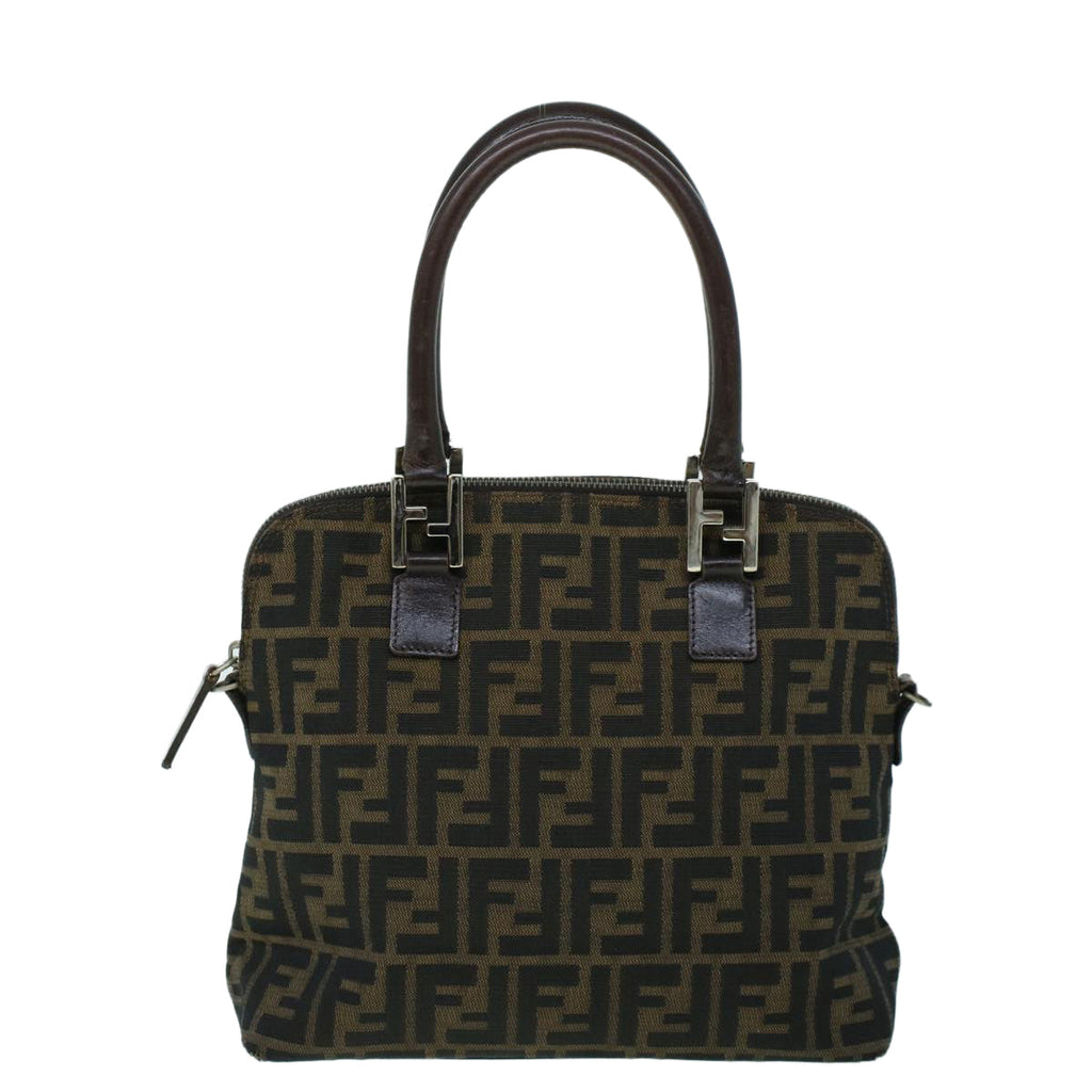 FENDI Zucca Canvas Hand Bag Brown 53776