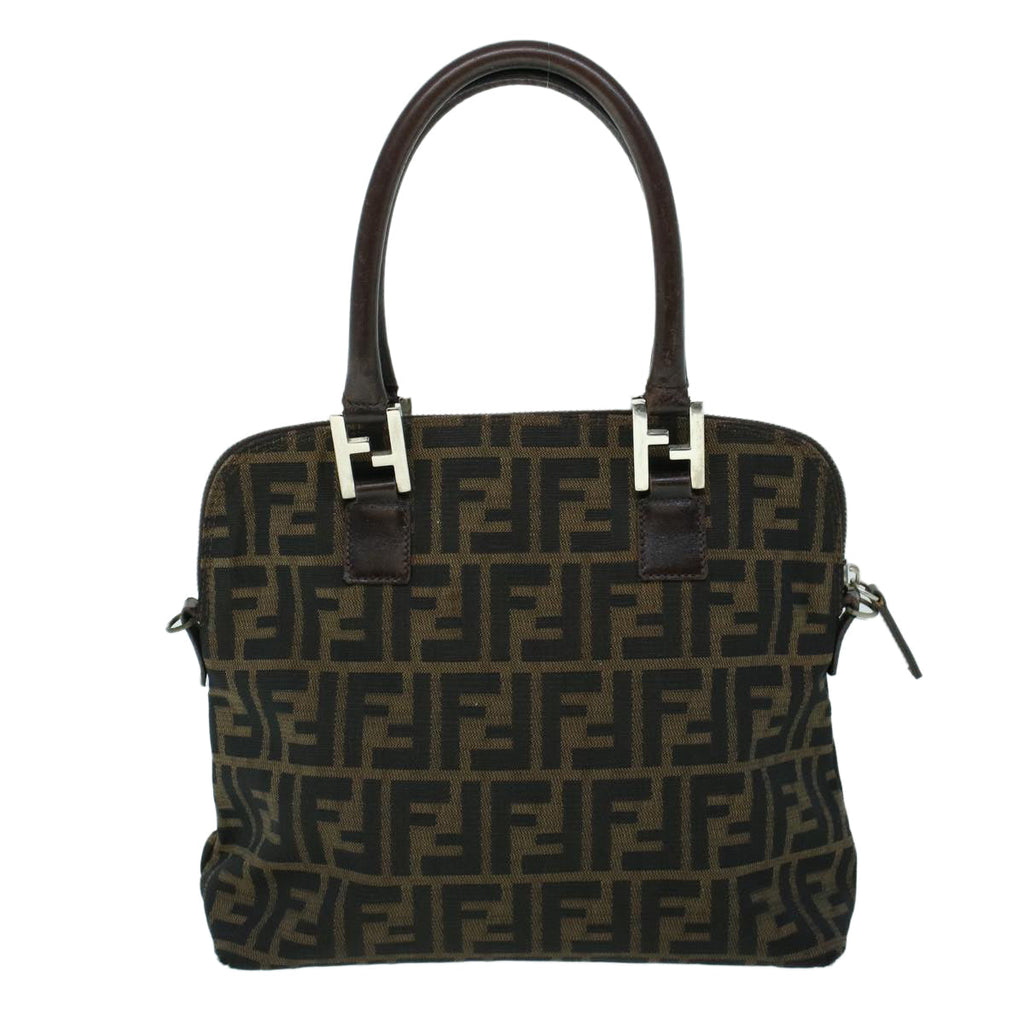 FENDI Zucca Canvas Hand Bag Brown 53776