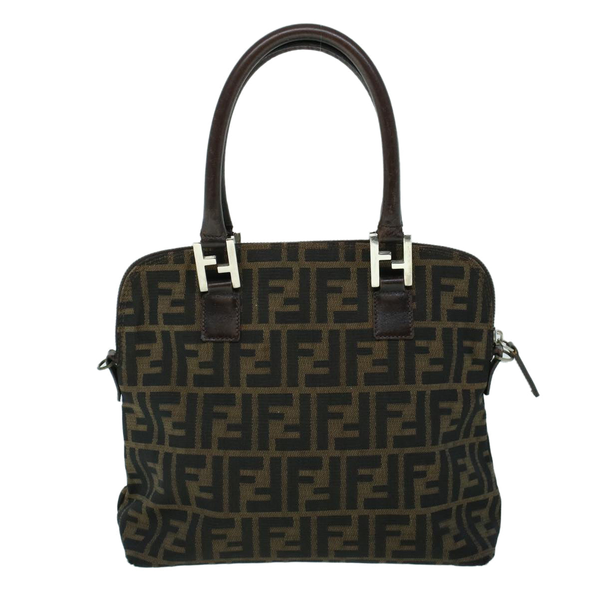 FENDI Zucca Canvas Hand Bag Brown 53776
