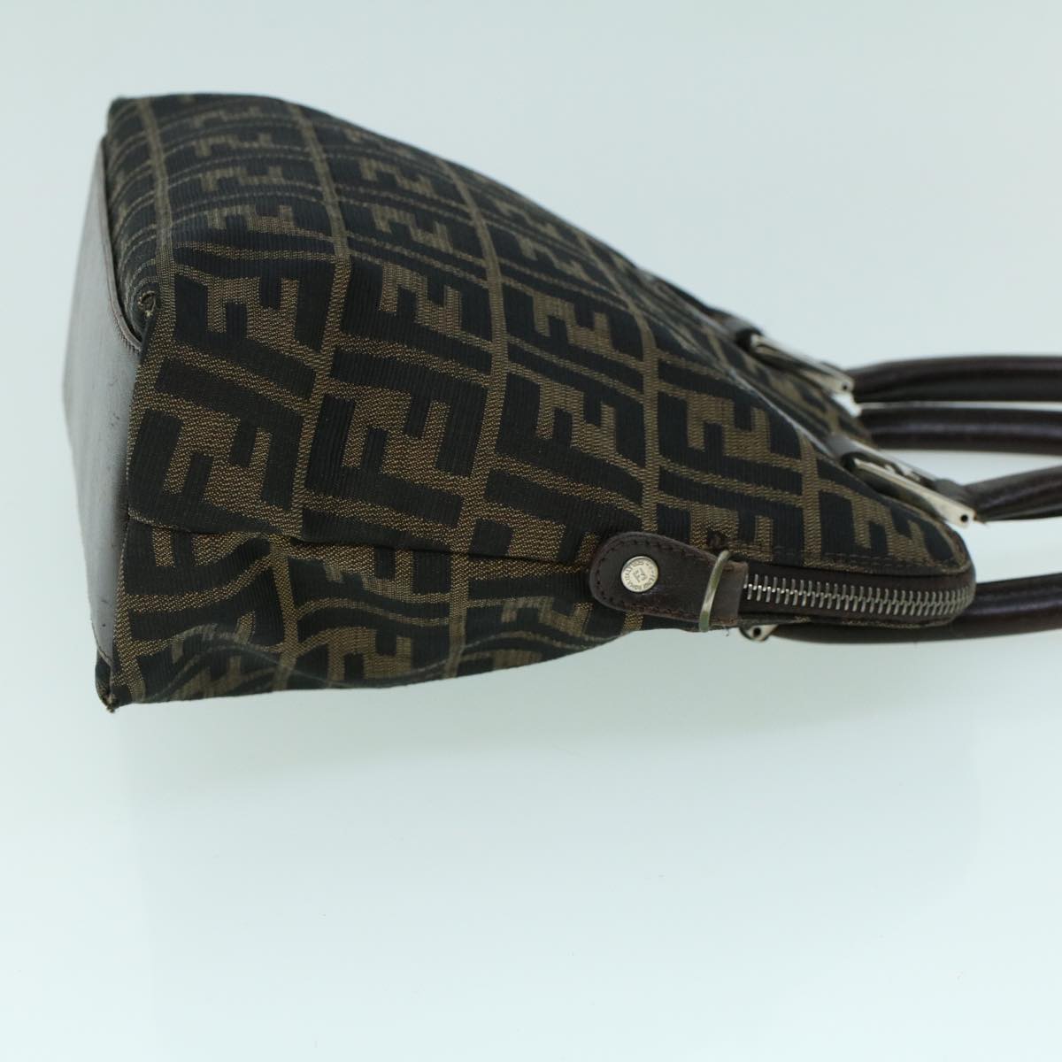 FENDI Zucca Canvas Hand Bag Brown 53776