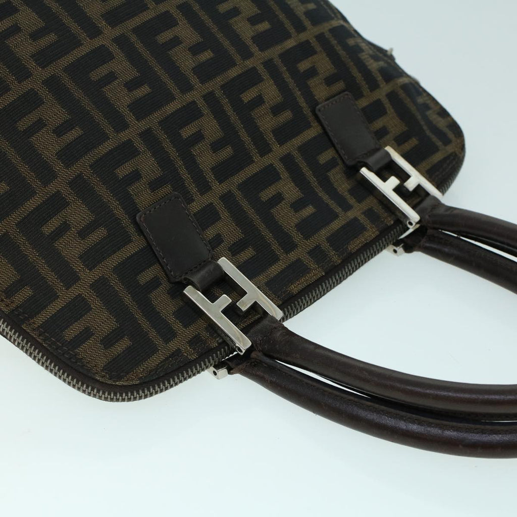 FENDI Zucca Canvas Hand Bag Brown 53776