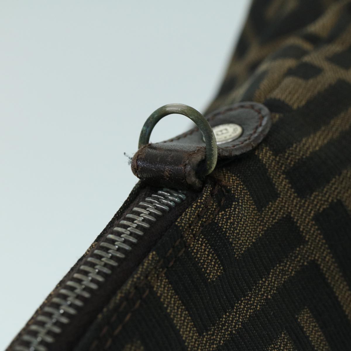 FENDI Zucca Canvas Hand Bag Brown 53776