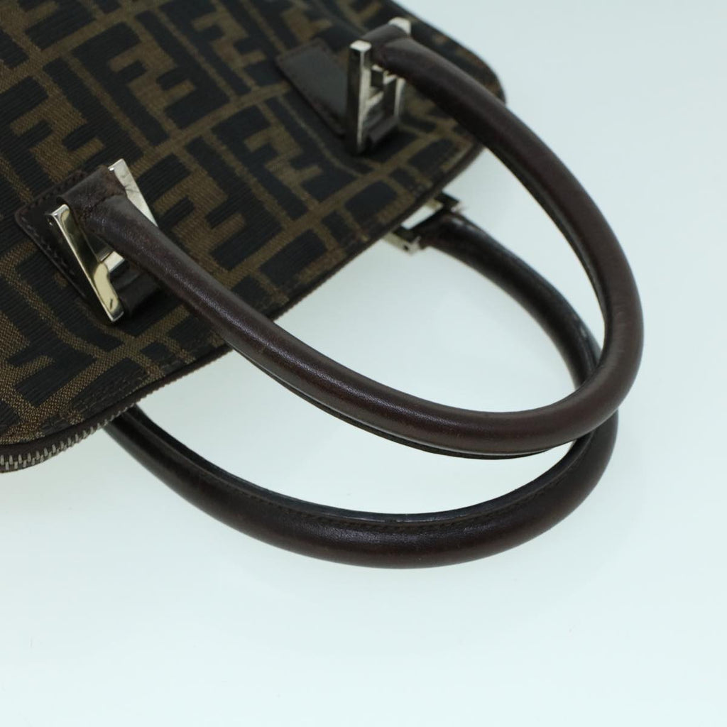 FENDI Zucca Canvas Hand Bag Brown 53776