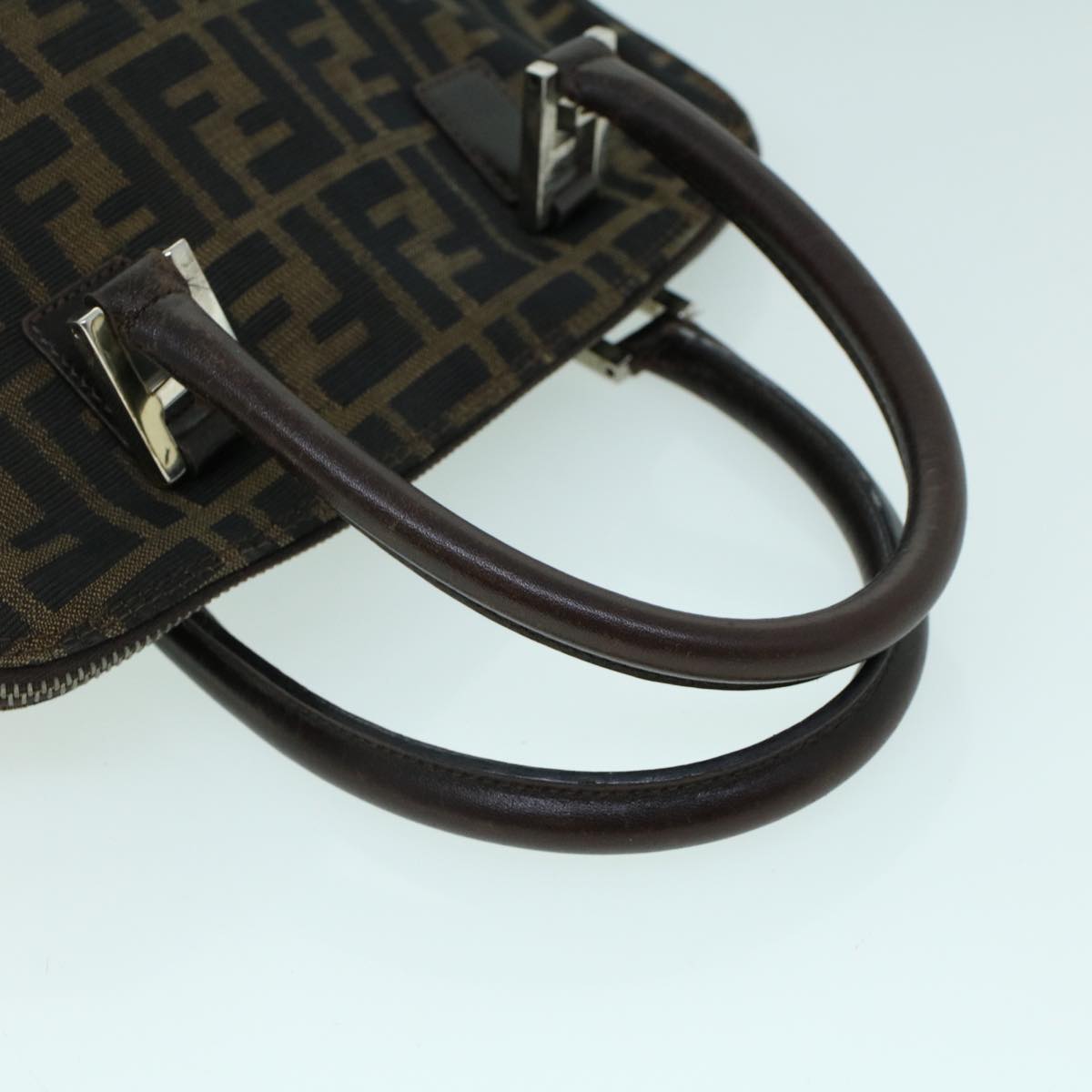 FENDI Zucca Canvas Hand Bag Brown 53776