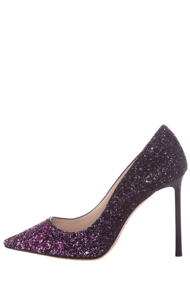 Jimmy Choo Romy Black & Pink Glitter Heels SZ 35
