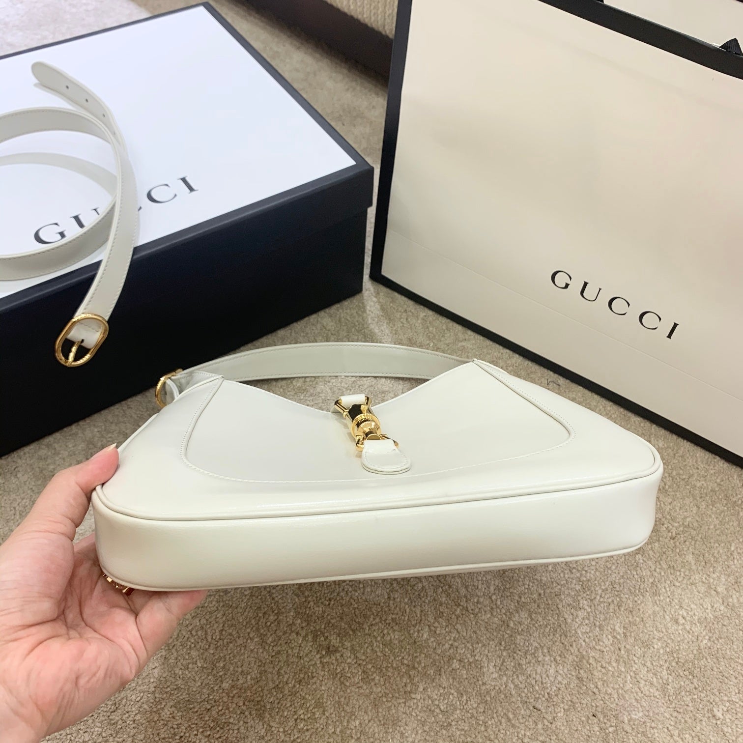 Glami Jackie 1961 Small Shoulder Bag White For Women 10.8in/27.5cm Glami 636709 10O0G 9022