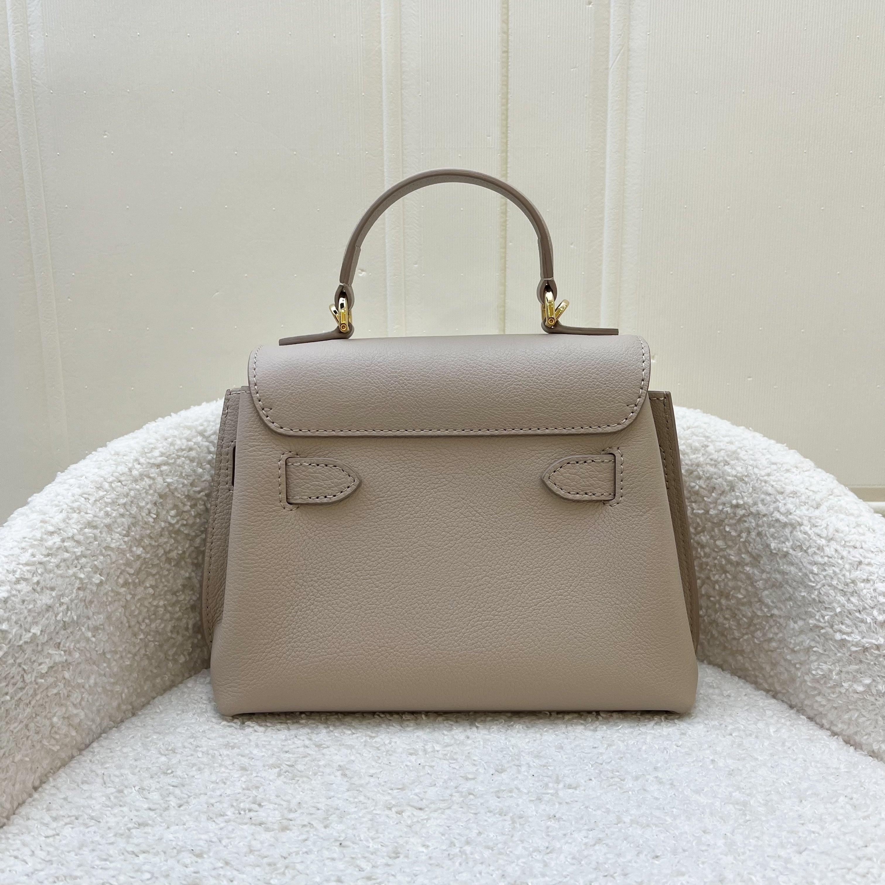 Lv Lockme Ever Mini in Greige Grained Calfkin and LGHW