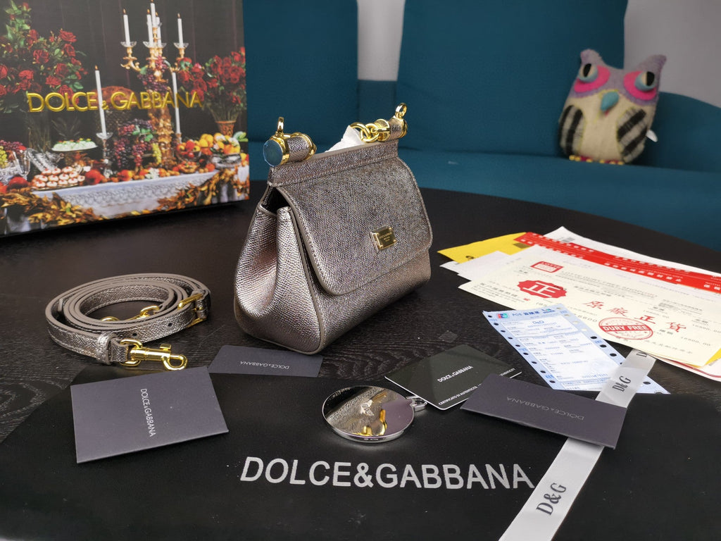 GLAMI Small Sicily Bag In Dauphine Silver For Women 7.5in/19cm GLAMI