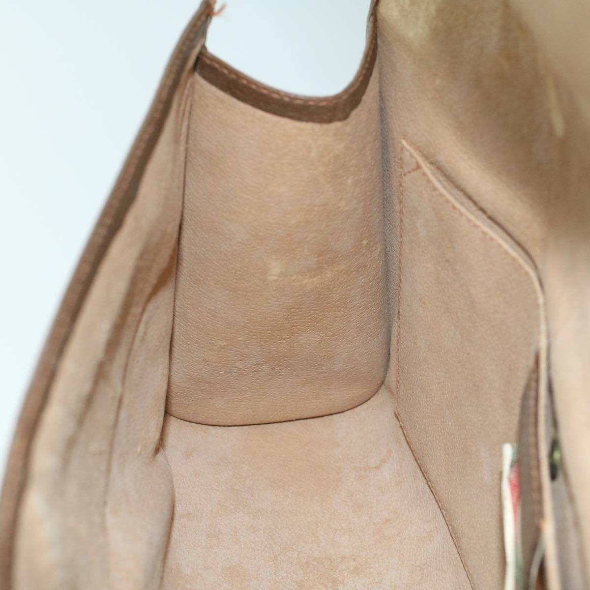 GUCCI GG Canvas Web Sherry Line Clutch Bag PVC Leather Beige Green 54001