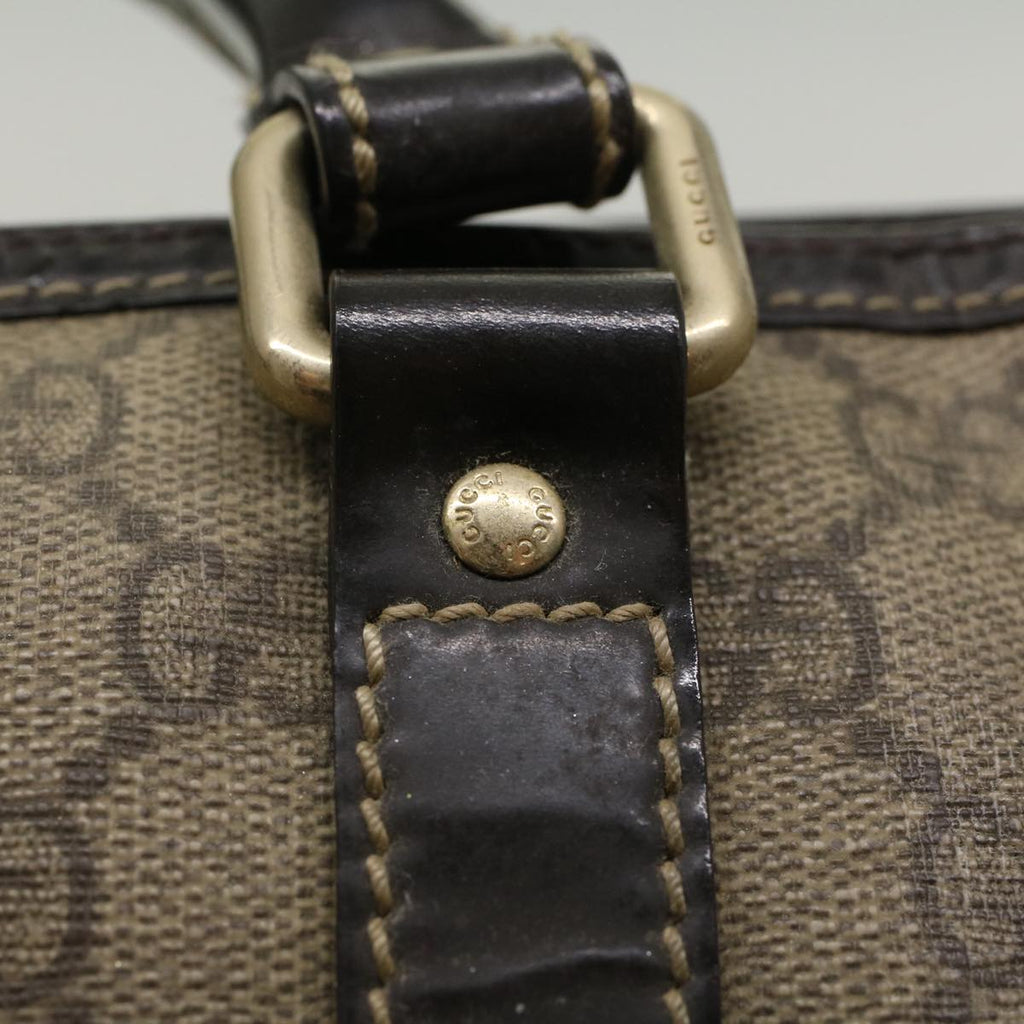 GUCCI GG Supreme Hand Bag PVC Leather Beige 193604 54006