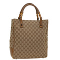 GUCCI GG Canvas Bamboo Hand Bag Beige 112530 54011
