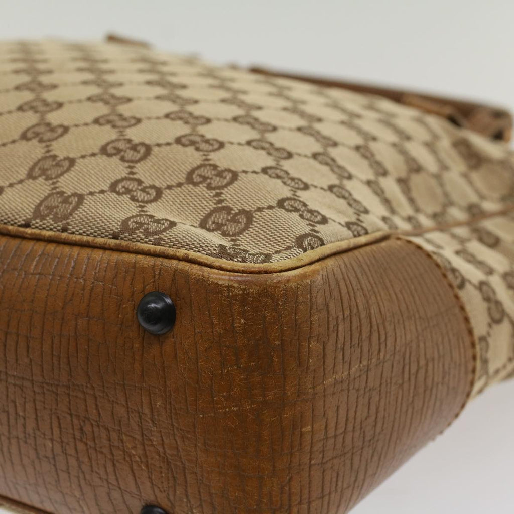 GUCCI GG Canvas Bamboo Hand Bag Beige 112530 54011
