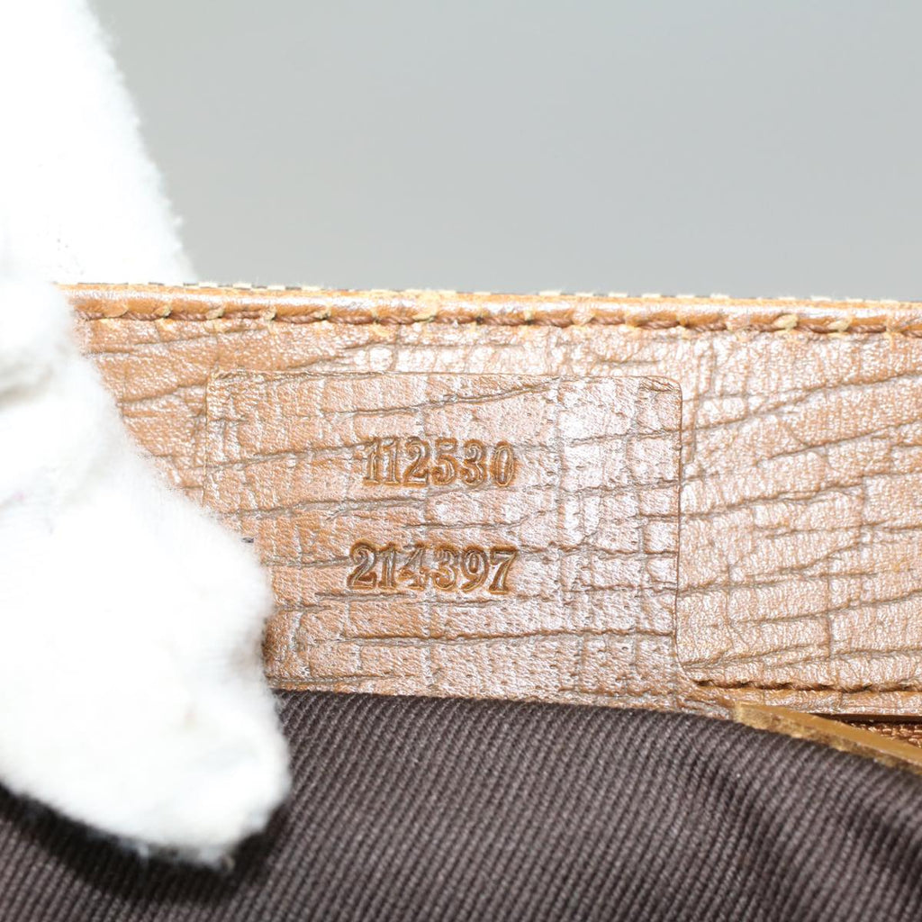 GUCCI GG Canvas Bamboo Hand Bag Beige 112530 54011