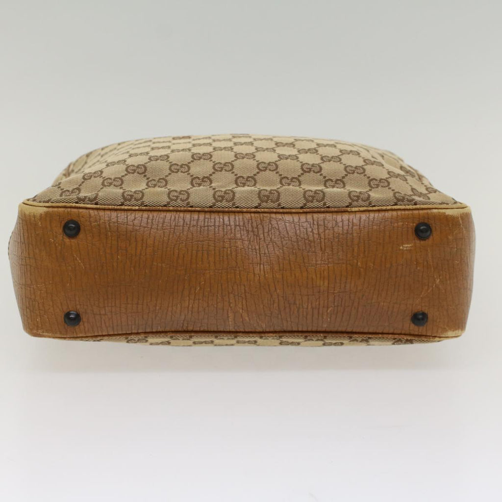 GUCCI GG Canvas Bamboo Hand Bag Beige 112530 54011