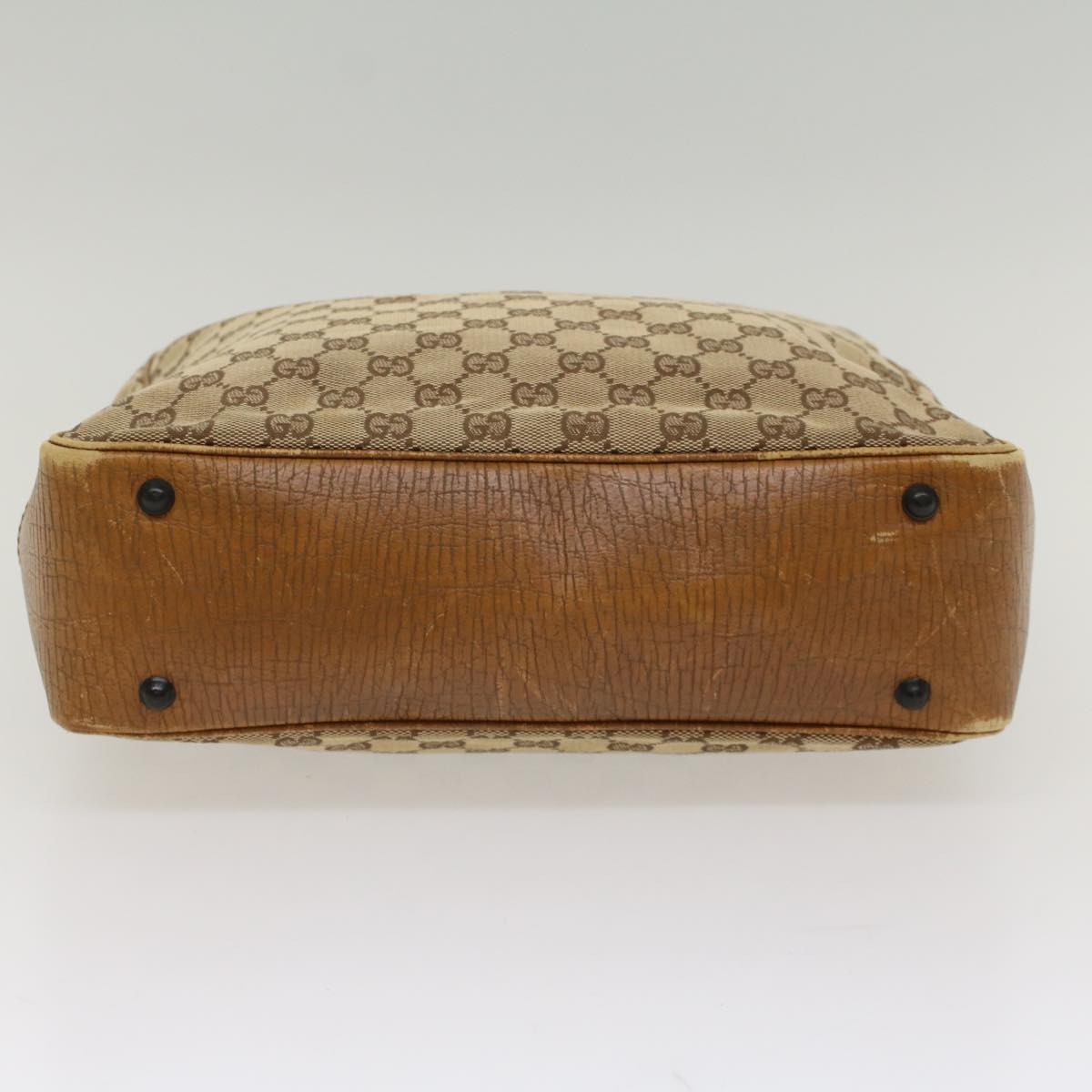 GUCCI GG Canvas Bamboo Hand Bag Beige 112530 54011