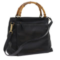 GUCCI Bamboo Shoulder Bag Leather 2way Black 54020