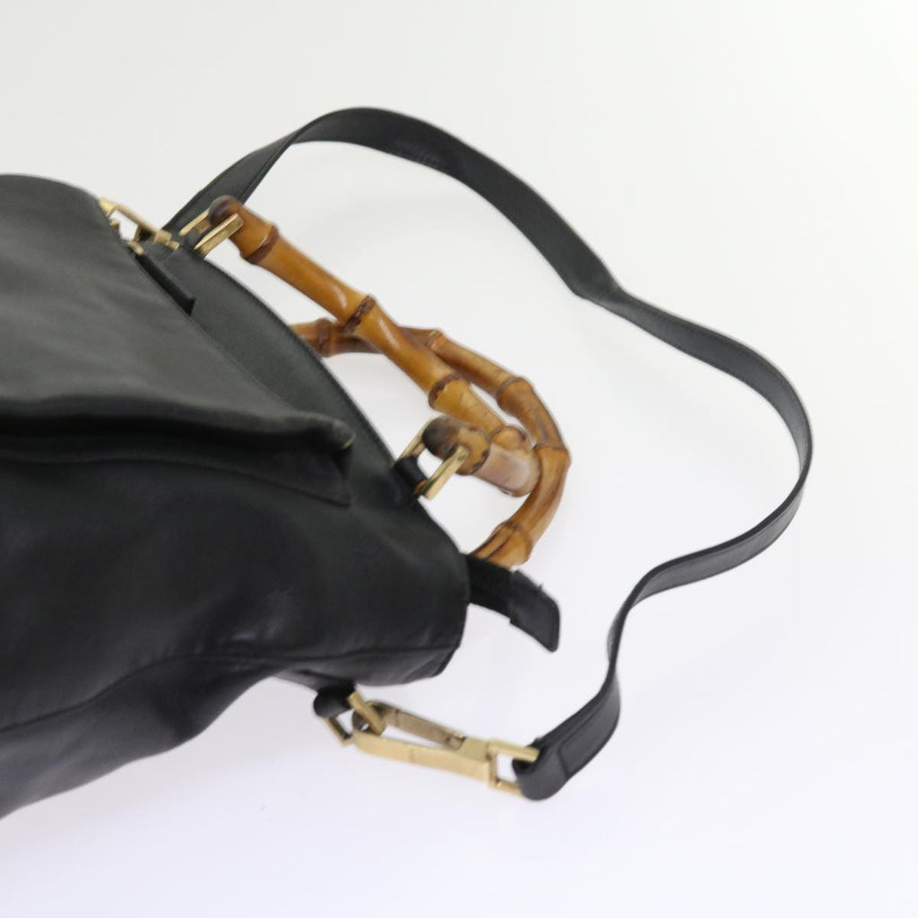 GUCCI Bamboo Shoulder Bag Leather 2way Black 54020