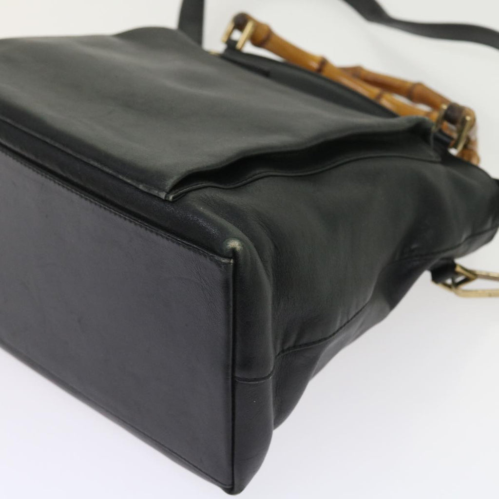GUCCI Bamboo Shoulder Bag Leather 2way Black 54020